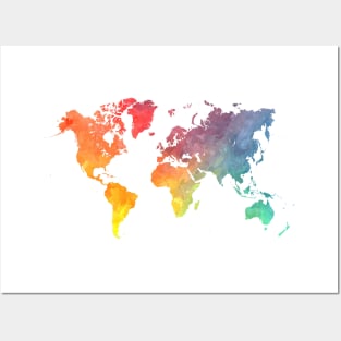 world map colored #map #worldmap Posters and Art